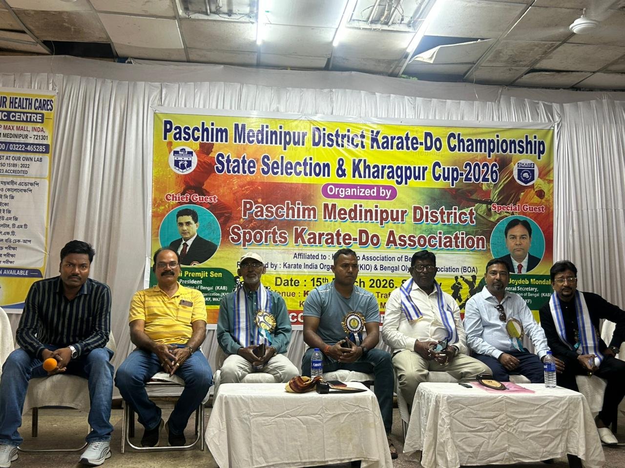 District medinipur karate do championship state selection and kharagpur cup 2026 organizing by paschim medinipur district sports karate do association and mithun chatterjee (social worker) in Kalyan mandap