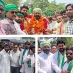 मसौली चौराहे पर भारतीय किसान क्रांति यूनियन के किसान नेता राहुल गुप्ता द्वारा जोरदार स्वागत राष्ट्रीय अध्यक्ष ऋषि मिश्रा का भव्य स्वागत