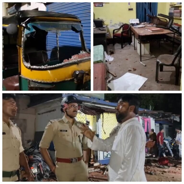 रेलपार में बवाल: लाउडस्पीकर संदेश को लेकर पुलिस फाड़ी पर हमला, वाहनों में तोड़फोड़  जहांगिरी मोहल्ला पुलिस फाड़ी में घुसकर उपद्रव, इलाके में तनाव; भारी पुलिस बल तैनात