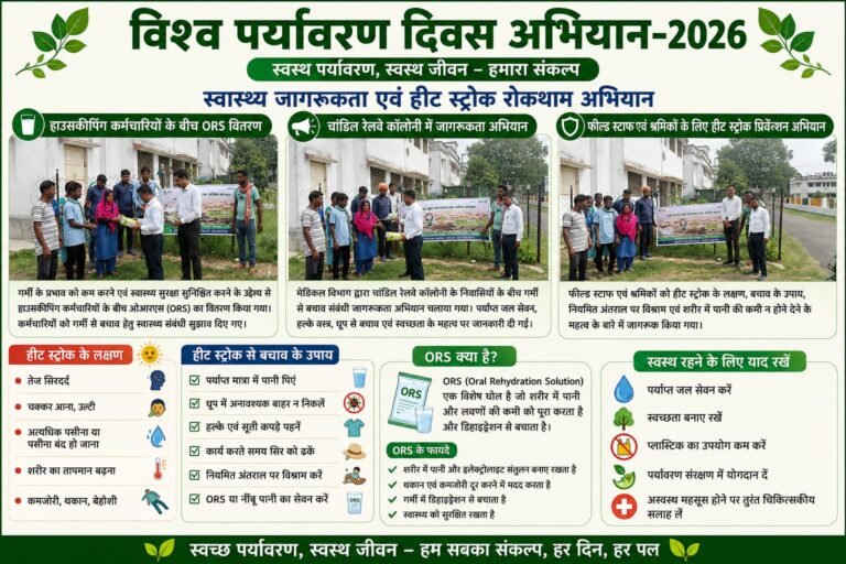 “विश्व पर्यावरण दिवस अभियान–2026 के अंतर्गत आद्रा मंडल में स्वास्थ्य जागरूकता एवं हीट स्ट्रोक रोकथाम अभियान आयोजित”