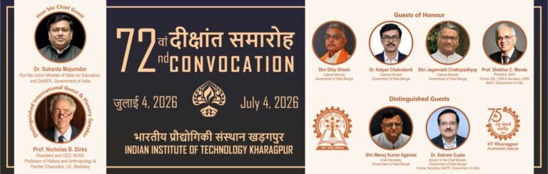 *IIT Kharagpur Set to Celebrate its 72nd Convocation Tomorrow; 3,936 Graduates to Receive Degrees During the Institute’s Platinum Jubilee Year*