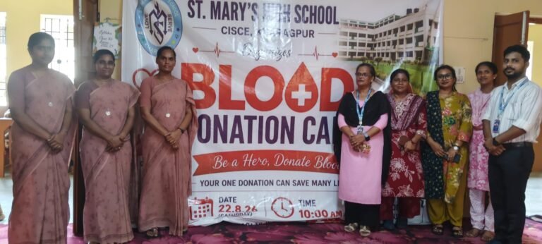 St. Mary’s High School, CISCE, Kharagpur, organised a Blood Donation Camp