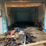 कपड़े की दुकान में लगी आग